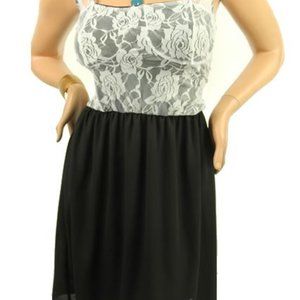 Spanish lace and chiffon party dress.